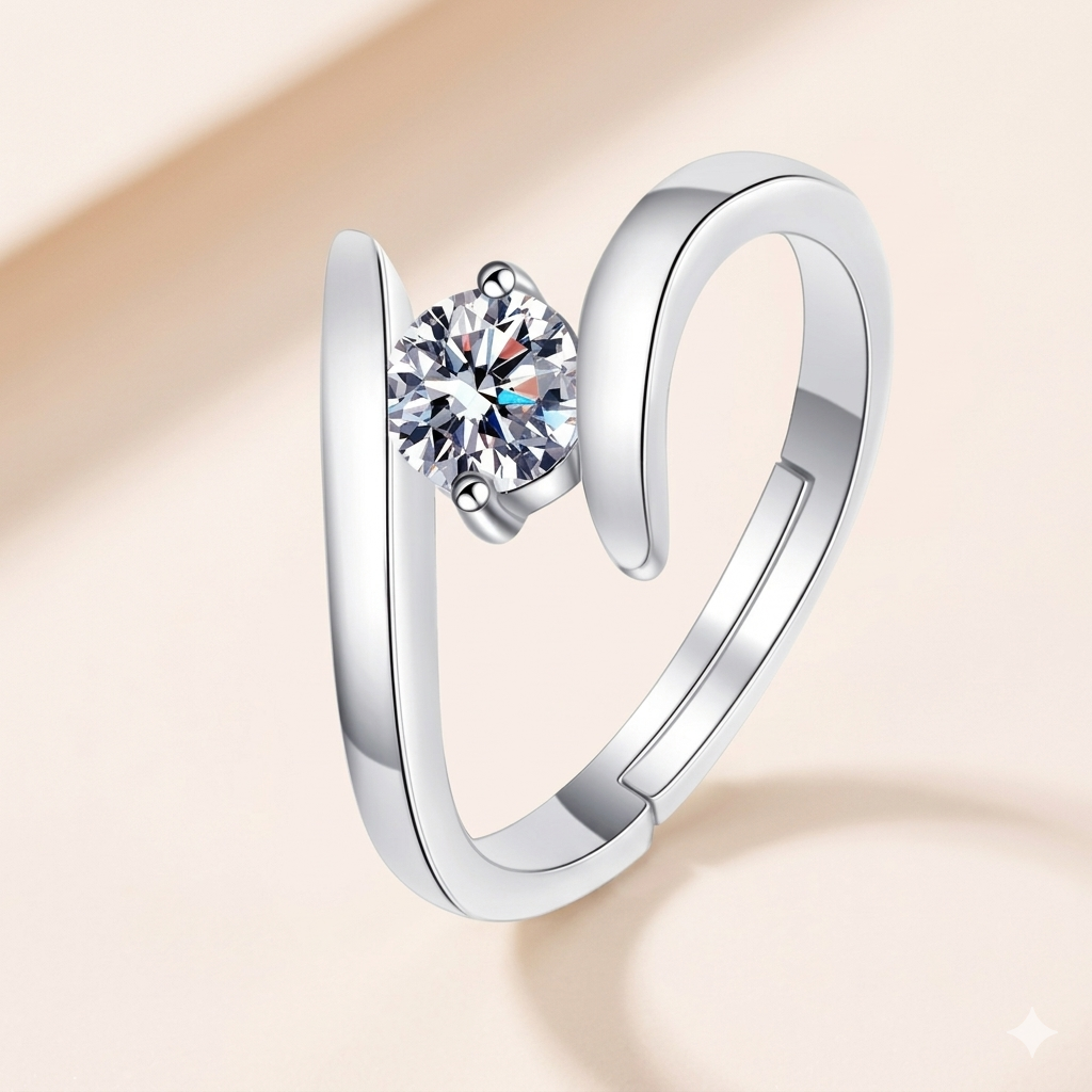 925 Sterling Silver Zircon Ring