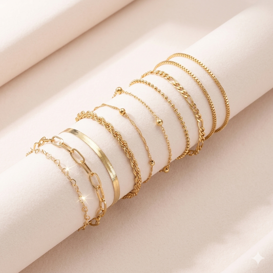 Boho Gold Multi-Layer Bracelet Set ✨