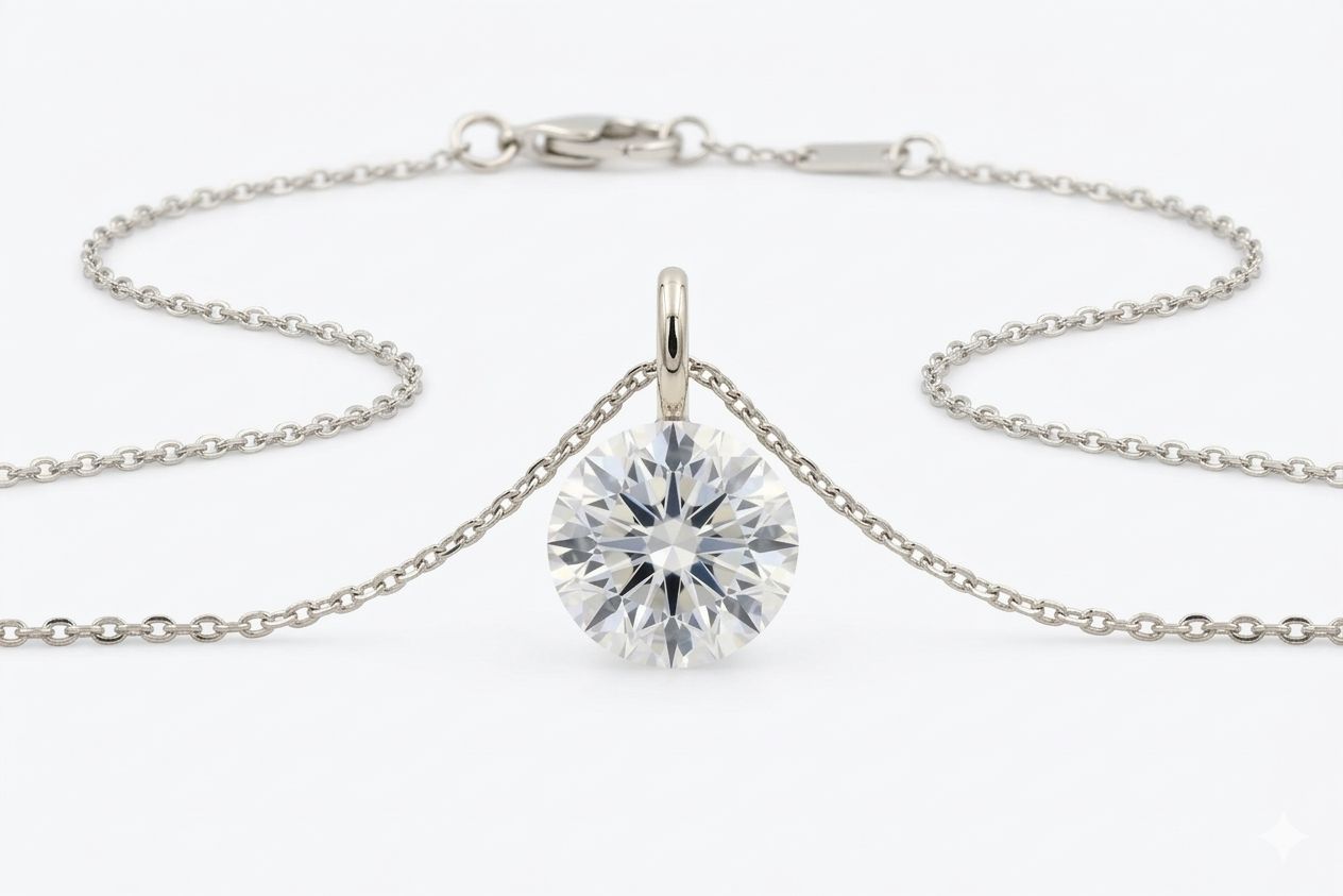 1ct Moissanite Invisible Necklace 💎